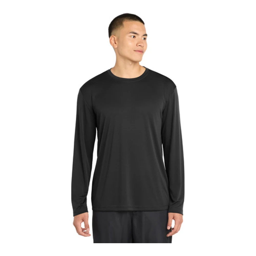 Black Sport-Tek Long Sleeve PosiCharge Competitor Tee style ST350LS, front view