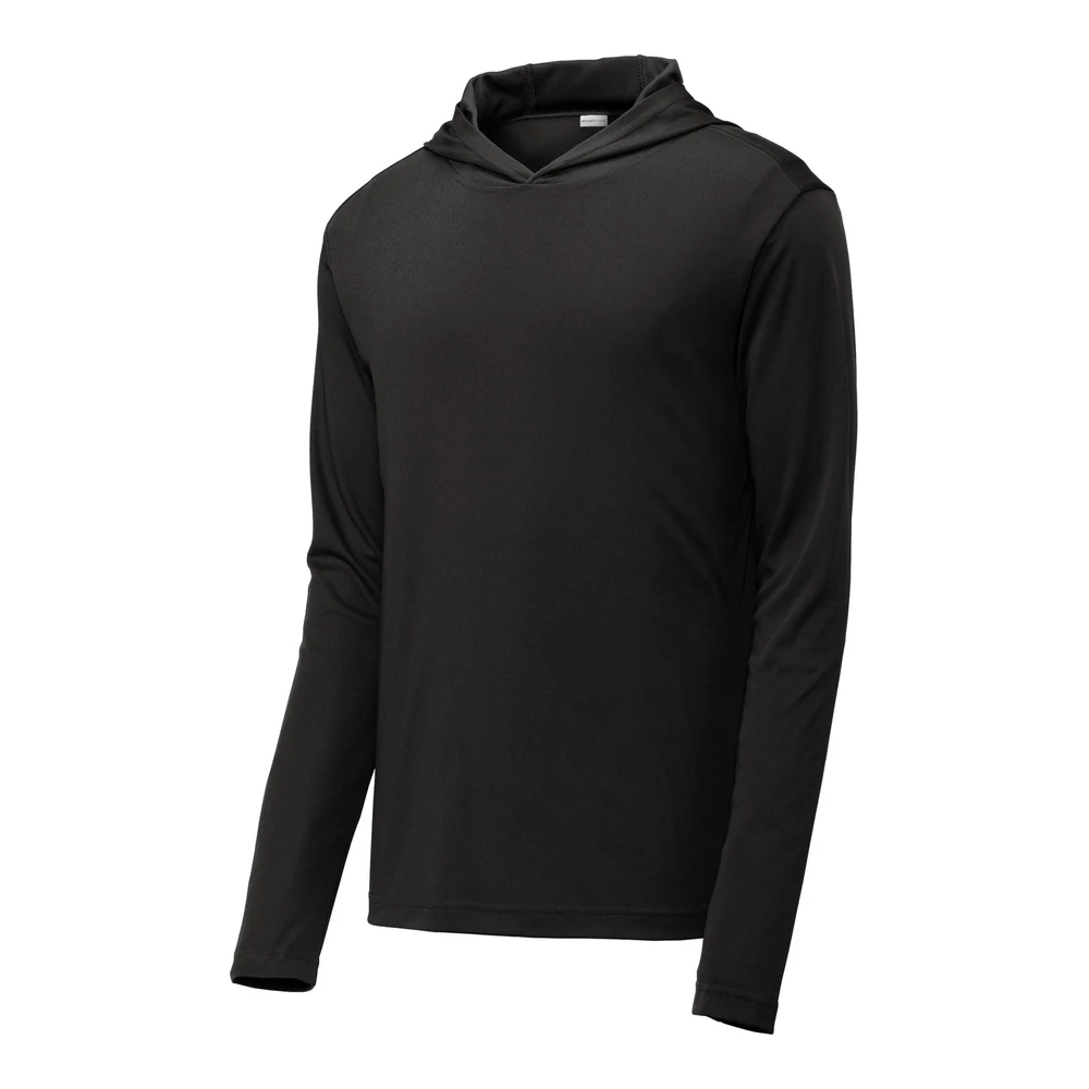 Black Sport-Tek PosiCharge Competitor Hooded Pullover style ST358, front view