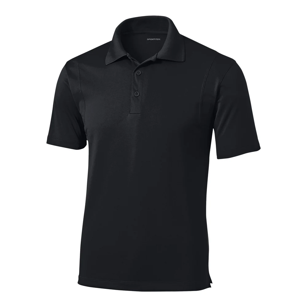 Black Sport-Tek Micropique Sport-Wick Polo style ST650, front view