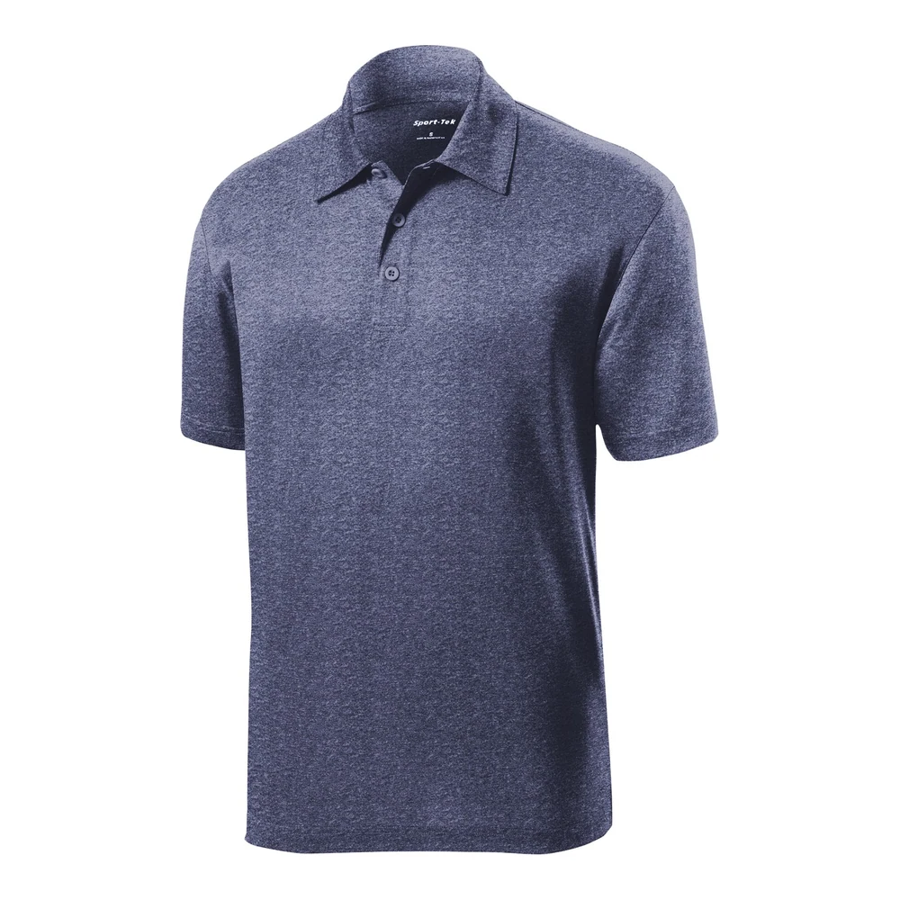 True Navy Heather Sport-Tek Heather Contender Polo style ST660, front view