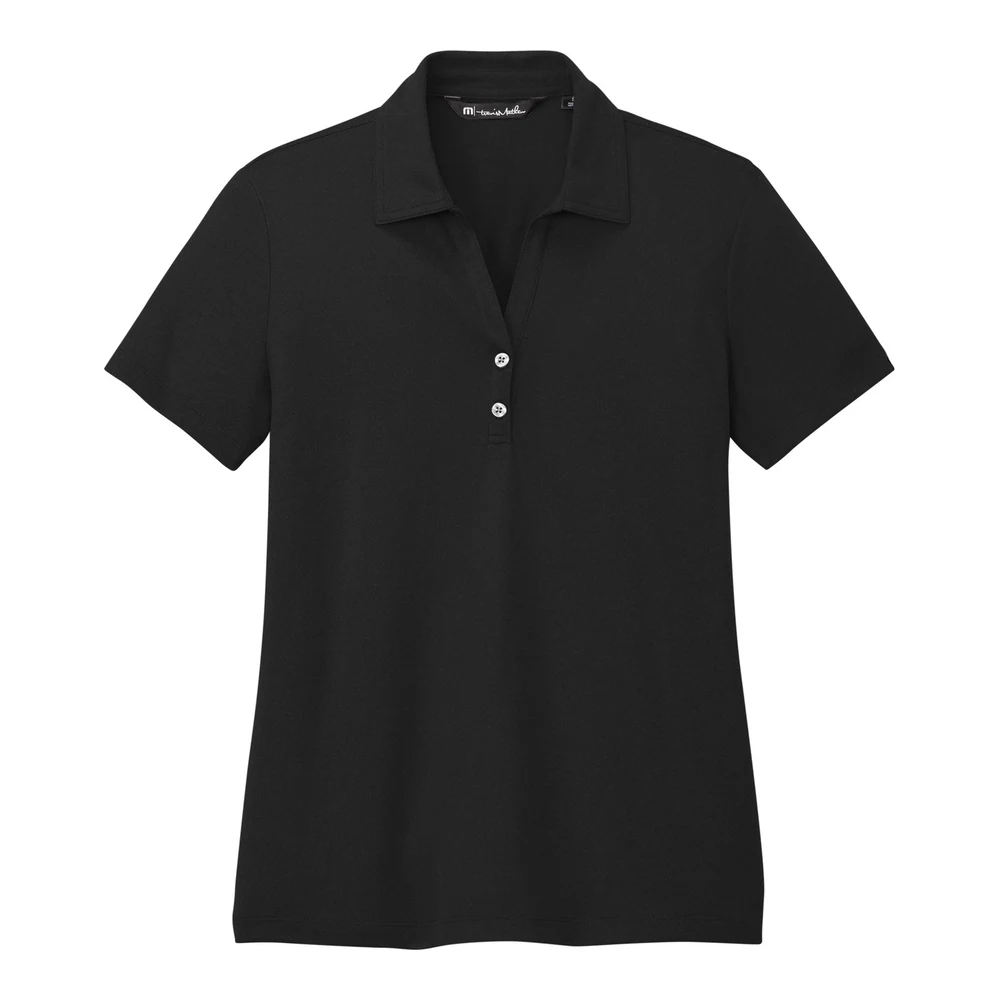 Black TravisMathew Women's Coto Performance Polo style TM1WX002, front view