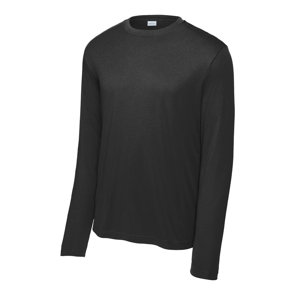 Black Sport-Tek Tall Long Sleeve PosiCharge Competitor Tee style TST350LS, front view