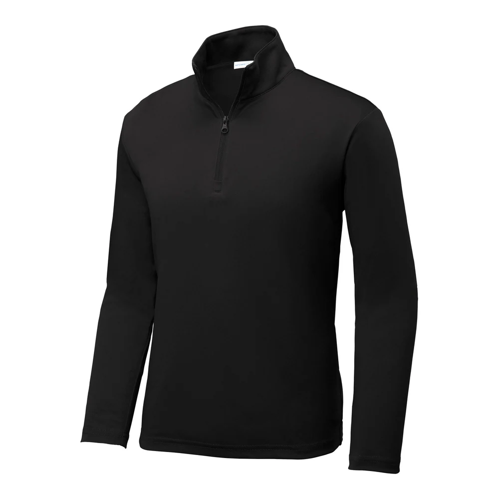 Black Sport-Tek Youth PosiCharge Competitor 1/4-Zip Pullover style YST357, front view