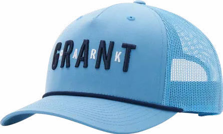 Richardson cap with stitched custom text embroidered across the front