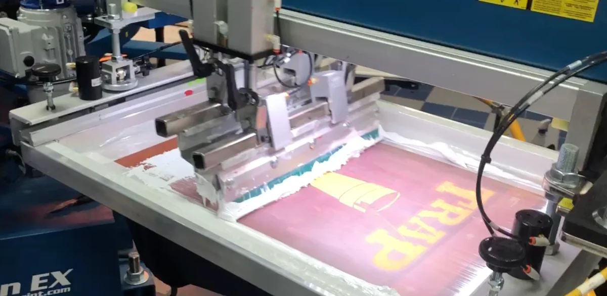 Local screen printing production on our automatic press with white ink