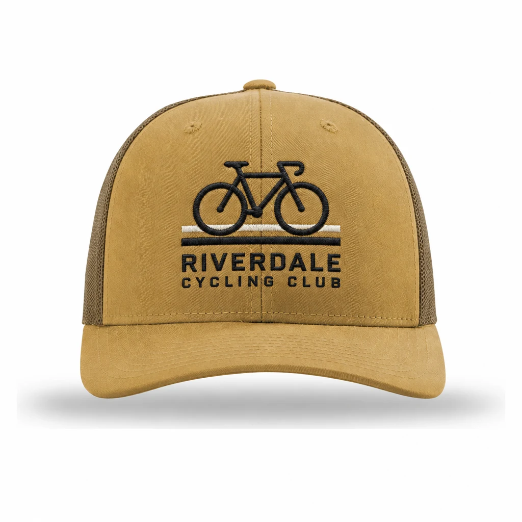 Richardson Trucker Cap — Style 112 embroidery flat in Amber Gold