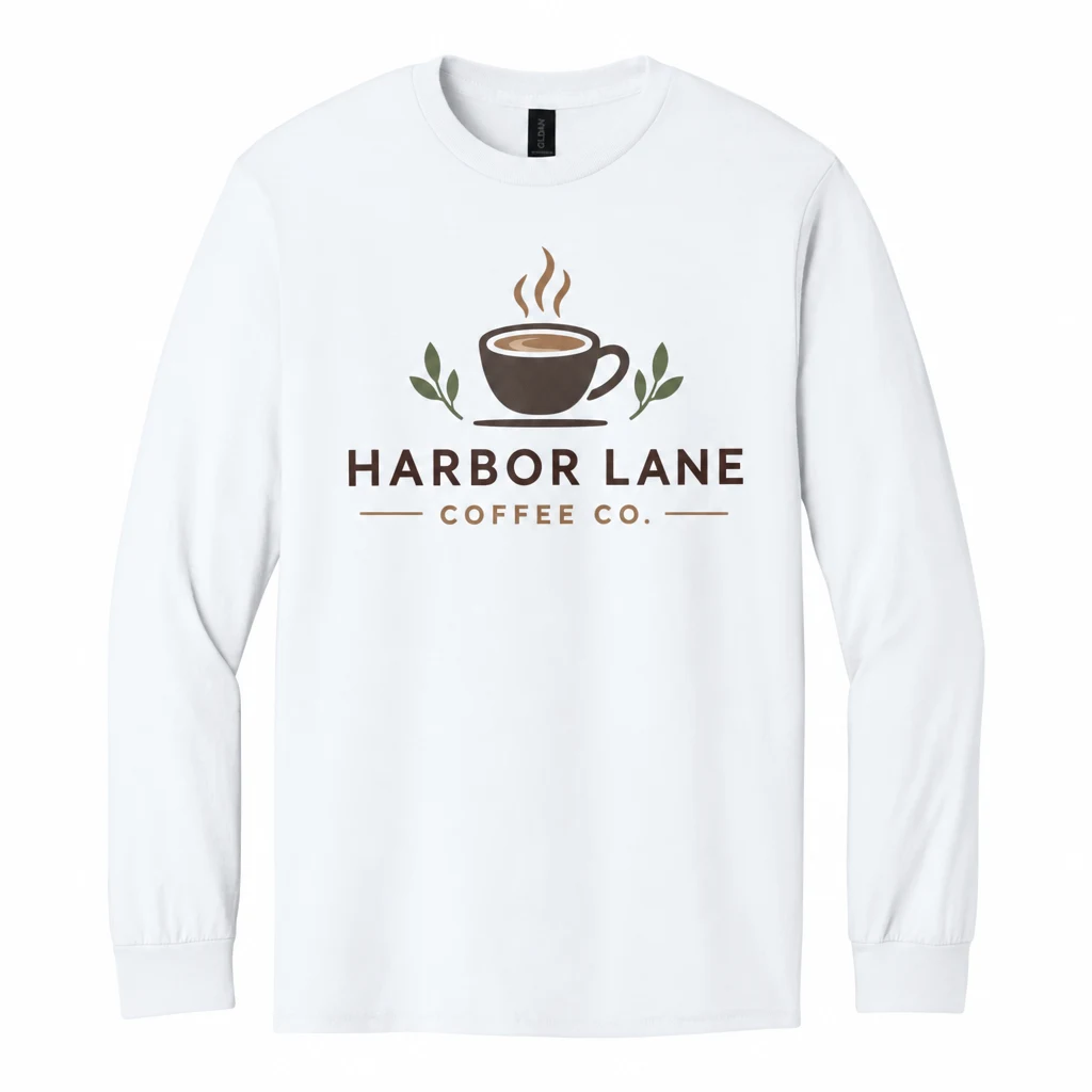 Gildan - Heavy Cotton 100% Cotton Long Sleeve T-Shirt — Style 5400 printing flat example in White