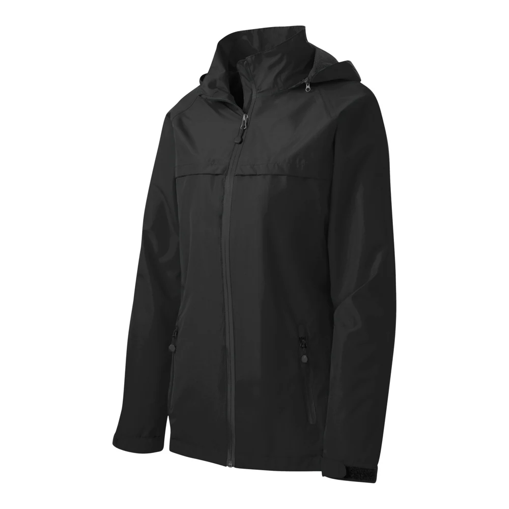Black Port Authority Women's Torrent Waterproof Jacket style L333, front view