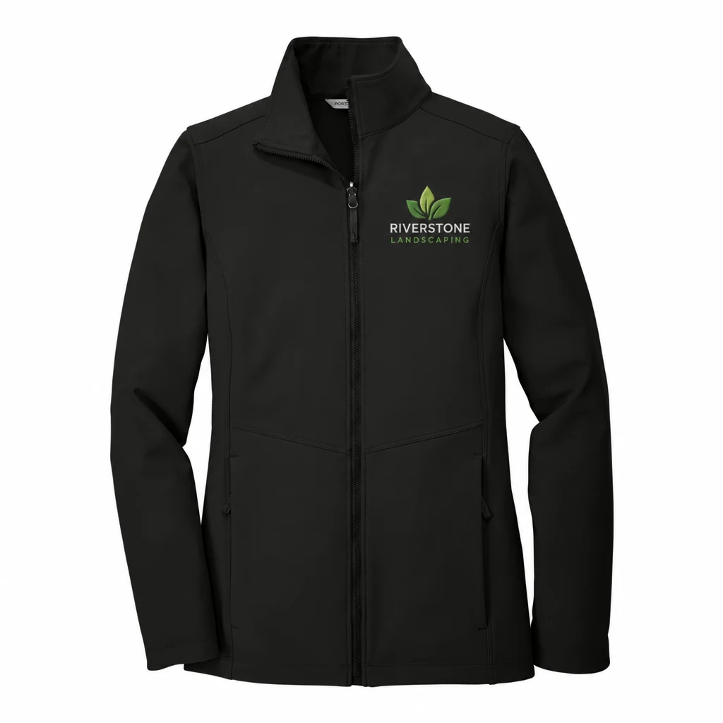 Port Authority Women's Collective Soft Shell Jacket — Style L901 embroidery flat example in Deep Black
