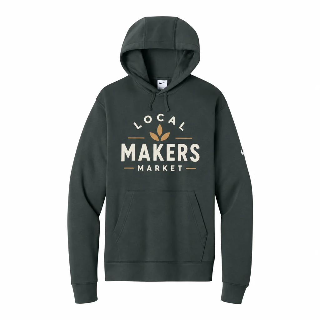 Nike Club Fleece Sleeve Swoosh Pullover Hoodie — Style NKDR1499 printing flat in Anthracite