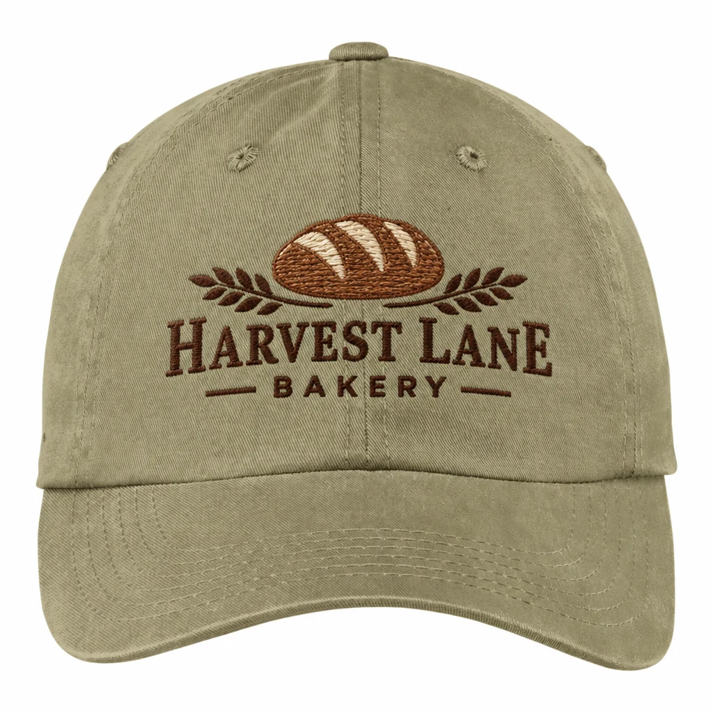 Port Authority Garment-Washed Cap — Style PWU embroidery flat in Khaki