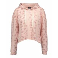Women's Fleece Starry Crop Hooded Sweatshirt Thumbnail