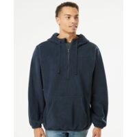 Men's Polar Fleece Quarter-Zip Hooded Pullover Thumbnail