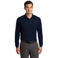 Long Sleeve Silk Touch Polo with Pocket Thumbnail