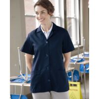 Women's Loose Fit Short Sleeve Button Smock Thumbnail
