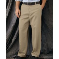 Men's Plain Front Casual Cotton Pants Thumbnail