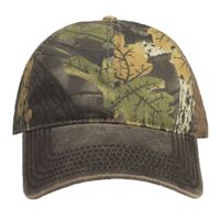 OTTO Camouflage Garment Washed Cotton Blend Twill w/ Heavy Washed PU Coated Back Six Panel Low Profile Baseball Cap Thumbnail