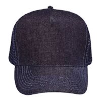 OTTO Denim Five Panel Pro Style Mesh Back Trucker Hat Thumbnail