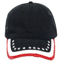 OTTO United States Flag Pattern Garment Washed Distressed Superior Cotton Twill Six Panel Low Profile Baseball Cap Thumbnail