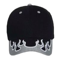 OTTO Flame Pattern Visor Brushed Cotton Twill Six Panel Low Profile Baseball Cap Thumbnail