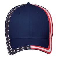 OTTO United States Flag Pattern Cotton Twill Six Panel Low Profile Baseball Cap Thumbnail