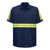 Men's Enhanced Visibility Short Sleeve Cotton Work Shirt Thumbnail