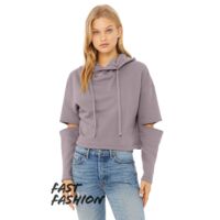 FWD Fashion Women's Cut Out Fleece Hoodie Thumbnail