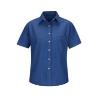 Women's Short Sleeve Oxford Dress Shirt Thumbnail
