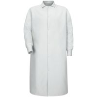Unisex Gripper-Front Pocketless Butcher Coat With Knit Cuffs Thumbnail