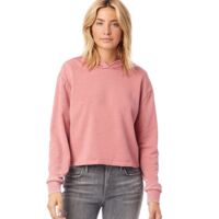 Women's Mineral Wash French Terry Crop Pullover Hoodie Thumbnail