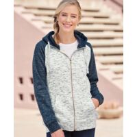 Women’s Mélange Fleece Colorblocked Full-Zip Sweatshirt Thumbnail