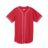 Wicking Mesh Button Front Jersey with Braid Trim Thumbnail