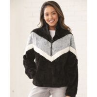 Women's Chevron Fuzzy Fleece Pullover Thumbnail