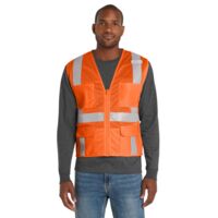 Ansi 107 Class 2 Mesh Six Pocket Zippered Vest Thumbnail