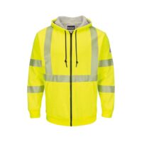 Men's Hi-Visibility Zip-Front Hooded Fleece Sweatshirt with Waffle Lining Thumbnail