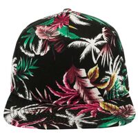 OTTO Hawaiian Pattern Cotton Twill Square Flat Visor "OTTO SNAP" Five Panel Pro Style Snapback Hat Thumbnail