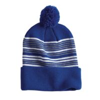 12" Striped Pom-Pom Knit Beanie Thumbnail