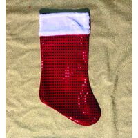 Snowflake Red Sparkle Christmas Stocking Thumbnail